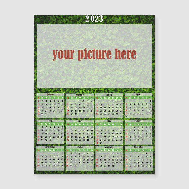 2023 Photo Personalised Fridge Magnet Calendar (Front)