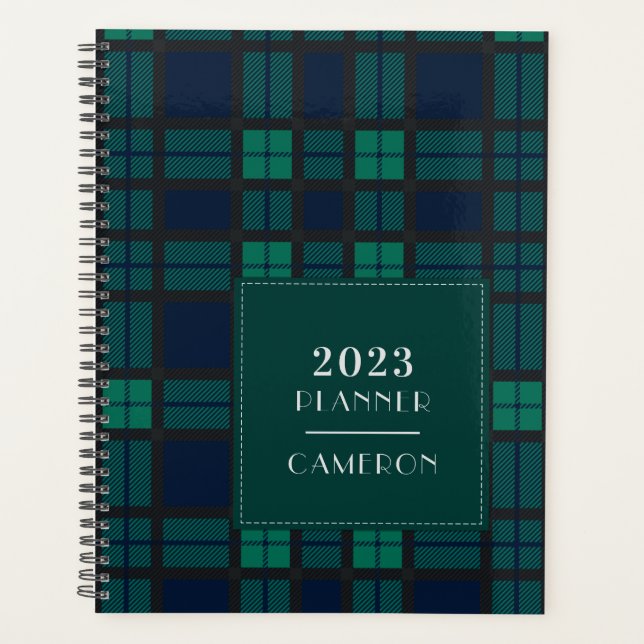 2023 Plaid Rustic Tartan Clan Blackwatch Green Planner (Front)
