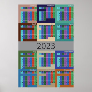 2023 planner calendat big editable poster