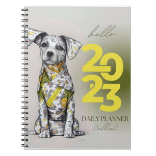 2023 Planner - Happy dog by CallisC Notebook