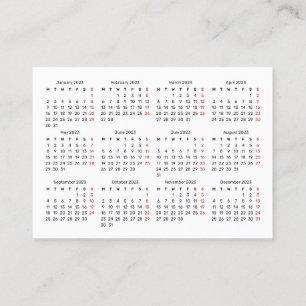 2023 Promotional Business Card - Monday Start