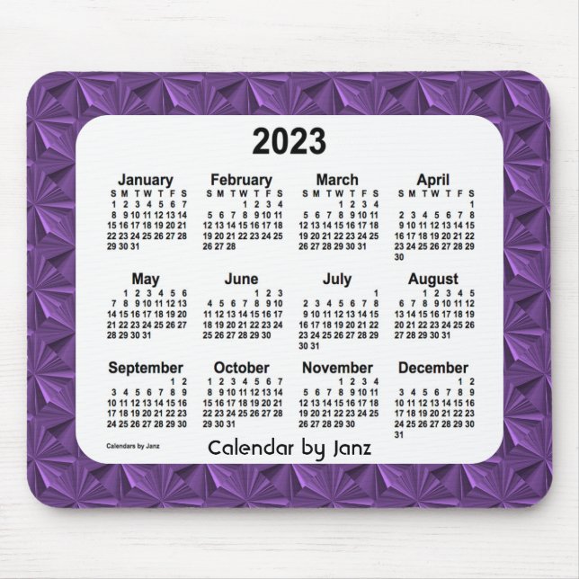 2023 Purple DiamondsCalendar by Janz Mouse Pad (Front)