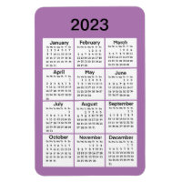 2023 Purple Mini Calendar Magnet