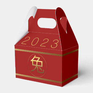 2023 Rabbit Year Gold Ideogram Business Gable FB Favour Box