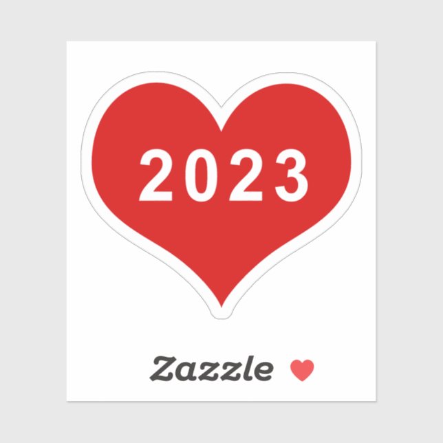 2023 Red Love Heart Vinyl Sticker (Sheet)