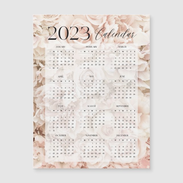 2023 rose floral calendar (Front)