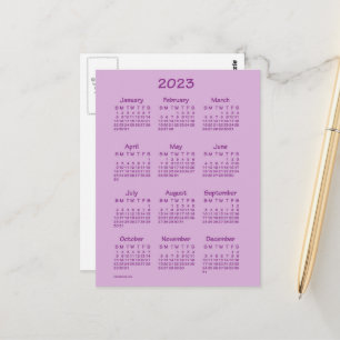 2023 Rose Pink Tekton Mini Calendar by Janz Postcard