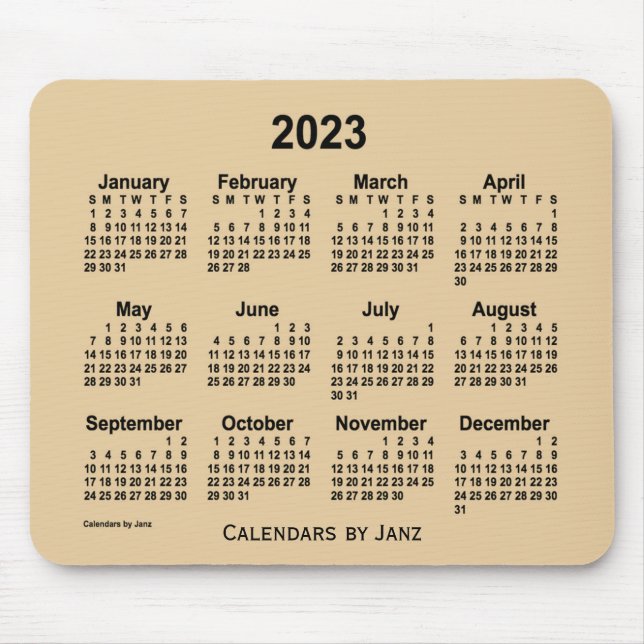 2023 Sepia Grey Calendar by Janz Mouse Pad (Front)