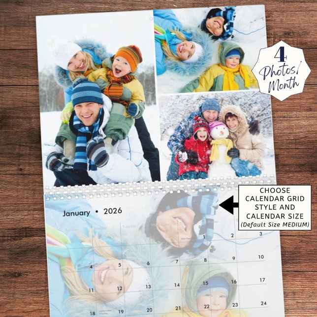 2023 Simple Custom Photo Collage 4 Per Month Calendar (Creator Uploaded)