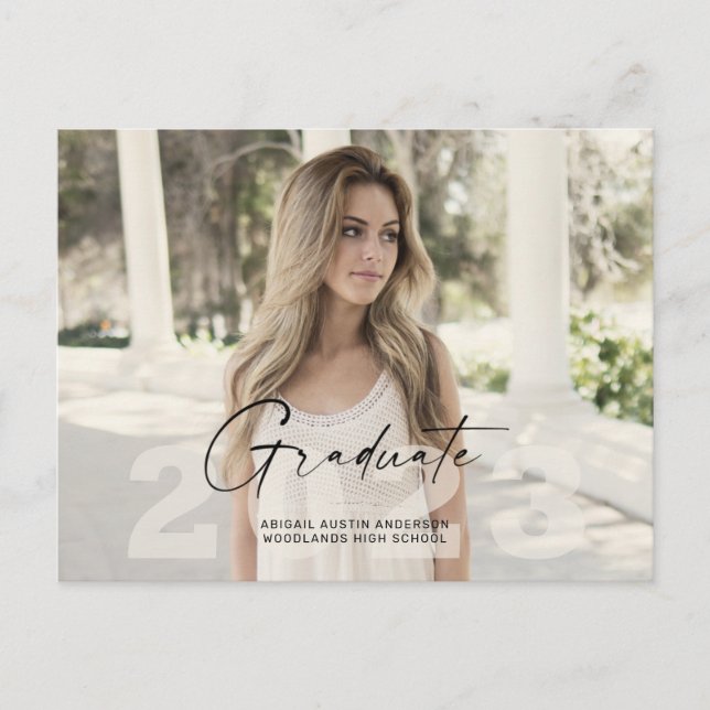2023 Simple Grad Photo  Postcard (Front)