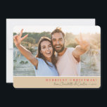 2023 SIMPLE PHOTO merry christmas calligraphy Holiday Card<br><div class="desc">by kat massard >>> WWW.SIMPLYSWEETPAPERIE.COM <<<
A simple card design with red greeting (you can change it) and name signature.  Maximum area to display your beautiful family too with horizontal photo</div>