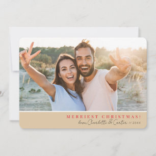 2023 SIMPLE PHOTO merry christmas calligraphy Holiday Card