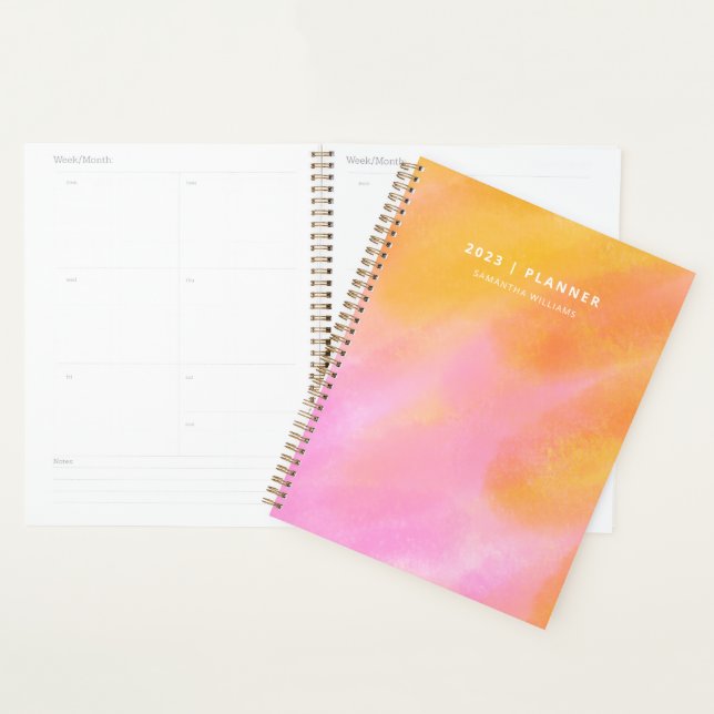 2023 Undated Weekly Monthly Colourful Watercolor Planner (Display)