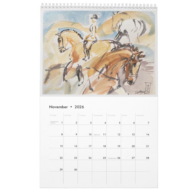 2023 wall calendar of Susan Payne Equine Art (Nov 2026)