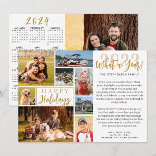 2023 What A Year Photo Collage 2024 Calendar Holiday Card