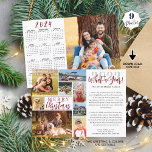 2023 What A Year Photo Collage 2024 Calendar Holiday Card<br><div class="desc">Unique custom 2023 holiday greeting card featuring a photo collage template with 8 pictures of various shapes and sizes on the front and one on the back with a 2024 year-at-a-glance calendar. The design offers an editable greeting and title in your choice of colors (the sample shows MERRY CHRISTMAS you...</div>