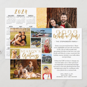 2023 What A Year Photo Collage 2024 Calendar Holiday Card