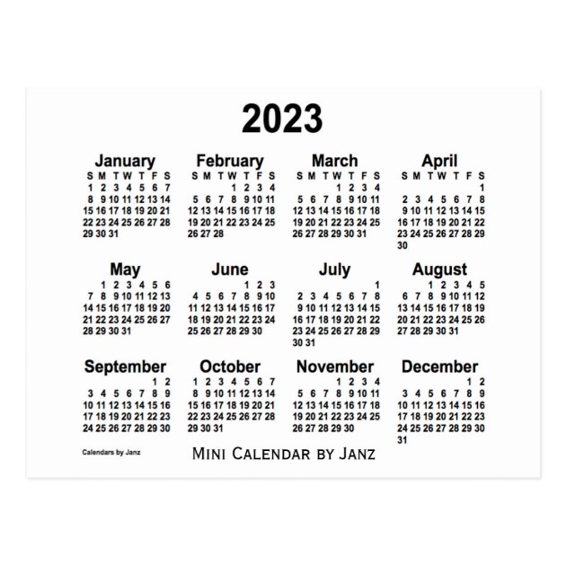 cute mini calendar printable