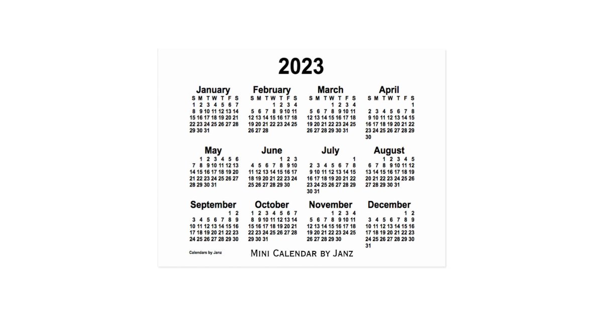 Mini Calendar Printable 2023 Printable World Holiday Vrogue