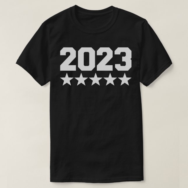 2023 with stars for birthday and new years eve cel T-Shirt (Design Front)