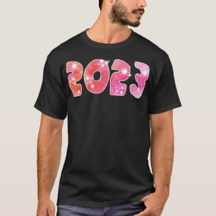 2023 WITH STARS IN WATERCOLOR PINK T-Shirt