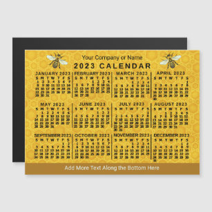 2023 Year Calendar Bee Honeycomb Apiary Custom Magnetic Invitation