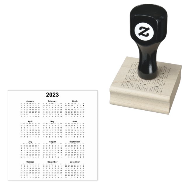 2023 Year Calendar Rubber Stamp (Stamped)