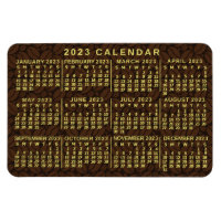 2023 Year Monthly Calendar Dark Coffee Beans