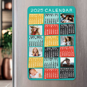 2023 Year Monthly Calendar Modern Photo Collage Magnet