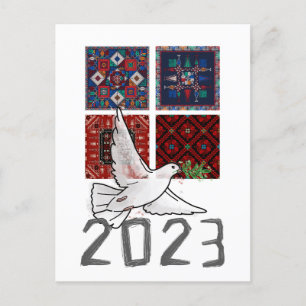 2023 Year of Peace and Justice- Happy New Year  Invitation Postcard