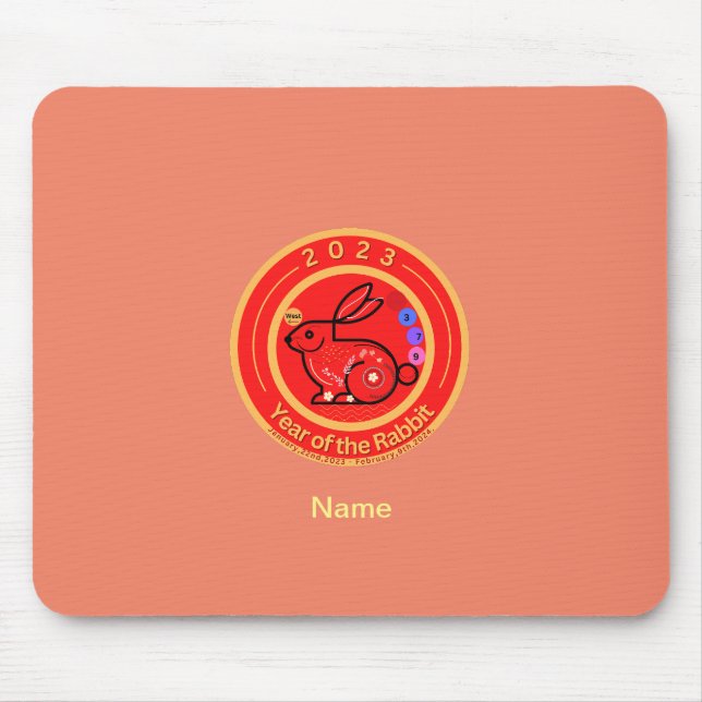 2023 Year of Rabbit design         Mouse Mat (Front)