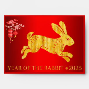 2023 Year of The Rabbit Red and Gold  Envelope