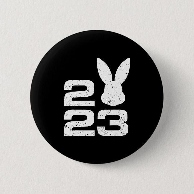 2023 Year Of The Rabbit Zodiac Chinese Luna New Ye 6 Cm Round Badge (Front)