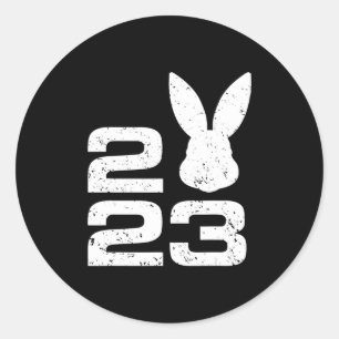 2023 Year Of The Rabbit Zodiac Chinese Luna New Ye Classic Round Sticker