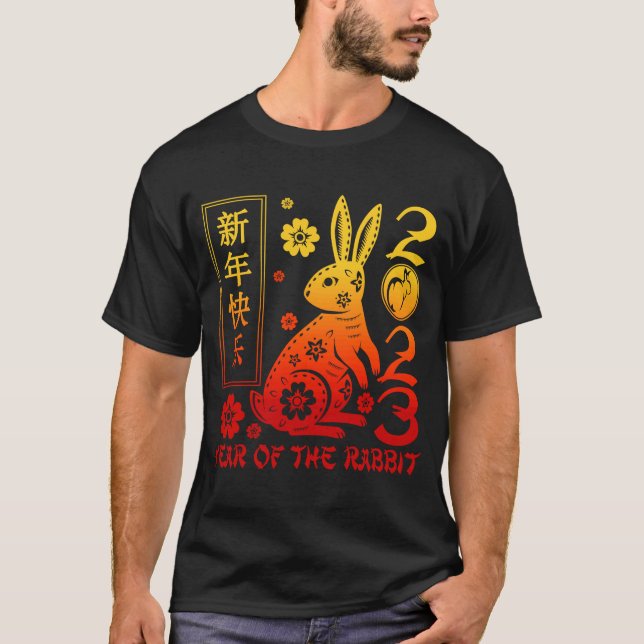 2023 Year Of The Rabbit Zodiac Sign Happy Chinese  T-Shirt (Front)