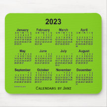2023 Yellow Green Calendar by Janz Mouse Pad