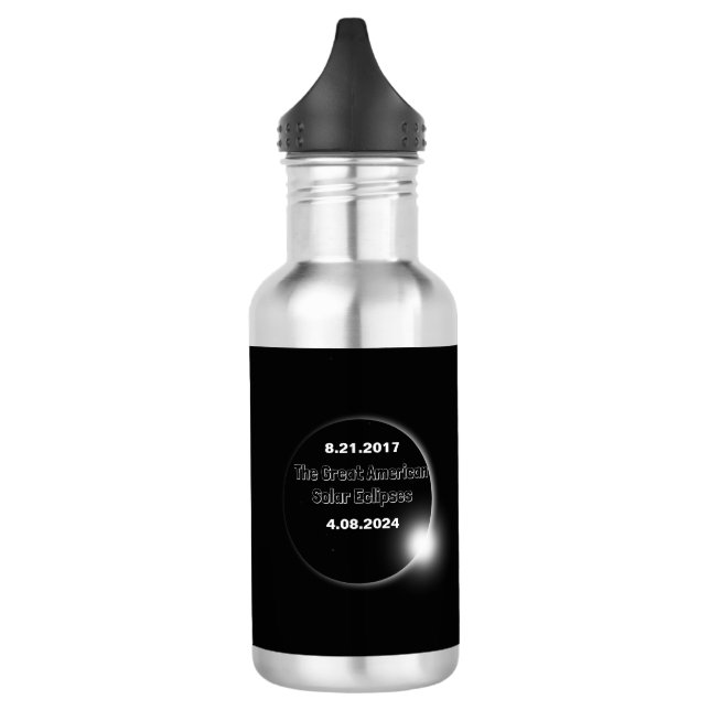 2024 & 2017 Double Dated Solar Eclipse 532 Ml Water Bottle (Left)