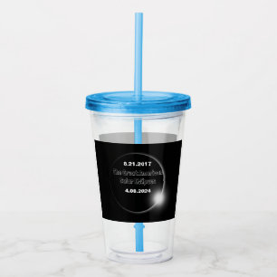 2024 & 2017 Double Dated Solar Eclipse Acrylic Tumbler
