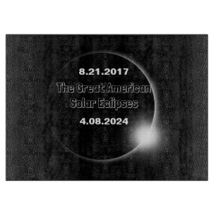 2024 & 2017 Double Dated Solar Eclipse Cutting Board