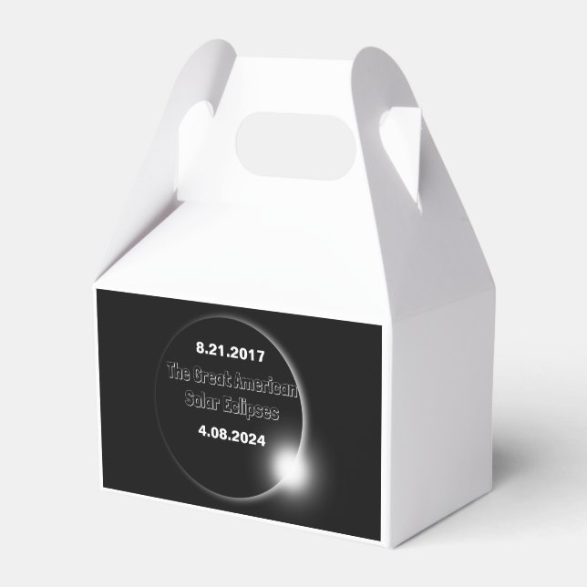 2024 & 2017 Double Dated Solar Eclipse Favour Box (Front Side)