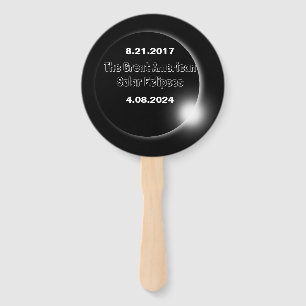 2024 & 2017 Double Dated Solar Eclipse Hand Fan