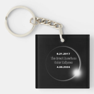 2024 & 2017 Double Dated Solar Eclipse Keychain