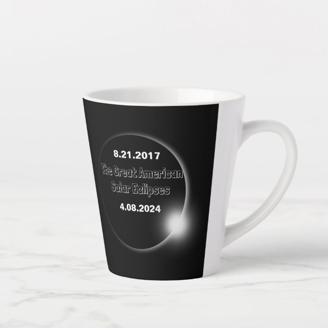 2024 & 2017 Double Dated Solar Eclipse Latte Mug (Right)