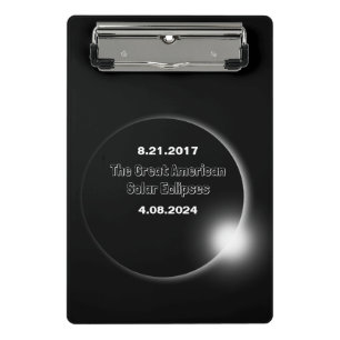 2024 & 2017 Double Dated Solar Eclipse Mini Clipboard