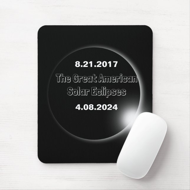 2024 & 2017 Double Dated Solar Eclipse Mouse Mat (With Mouse)