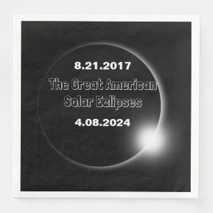 2024 & 2017 Double Dated Solar Eclipse Napkin