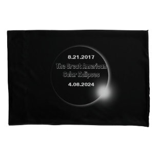 2024 & 2017 Double Dated Solar Eclipse Pillowcase