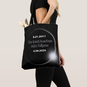 2024 & 2017 Double Dated Solar Eclipse Tote Bag