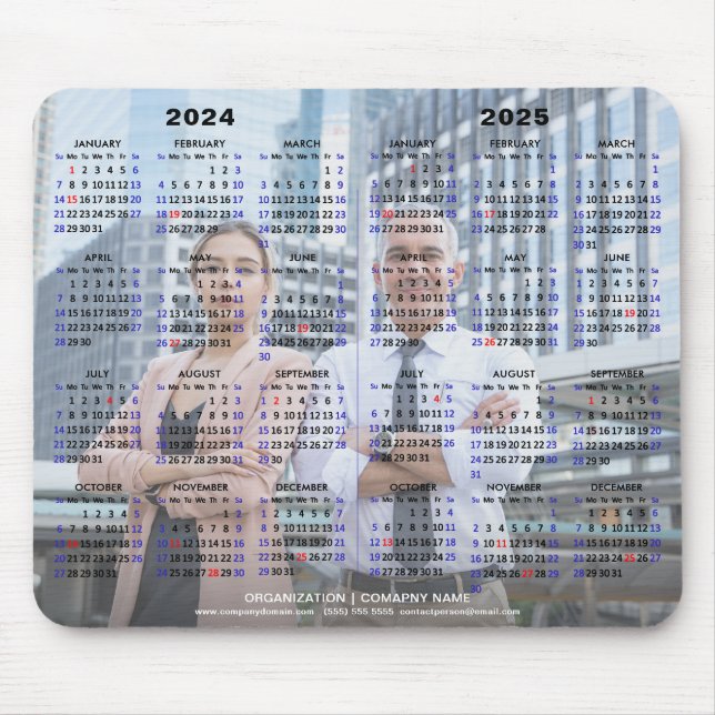 2024 - 2025 2 Year Calendar Business Photo Mouse Mat (Front)