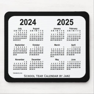 2024-2025 Black and White School Calendar by Janz Mouse Mat